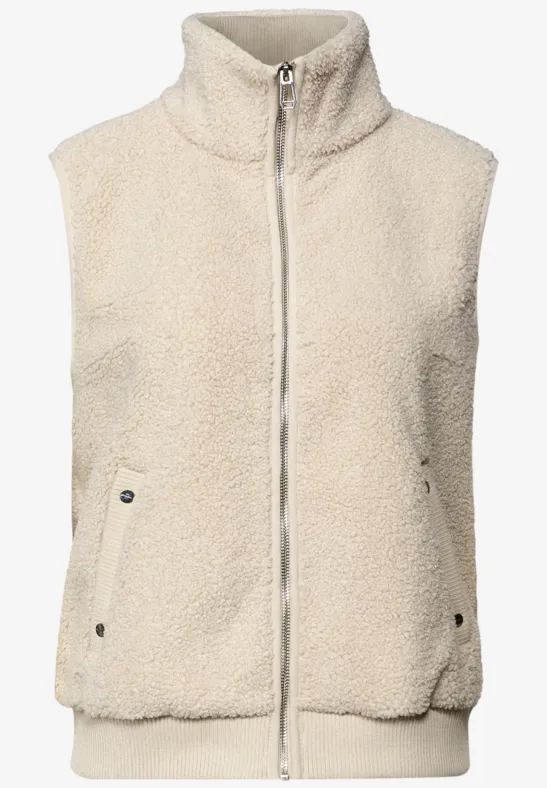 Gilet Teddy avec détail en tricot Soft Fawn Beige