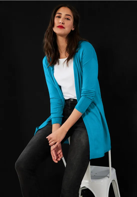 Langer Cardigan splash aqua