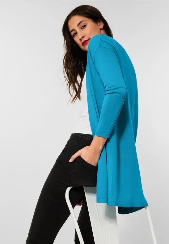 Langer Cardigan splash aqua