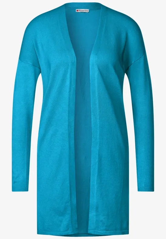 Langer Cardigan splash aqua