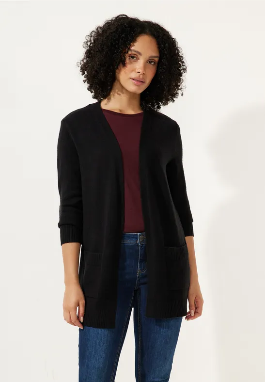 Basic Cardigan mit Taschen Black