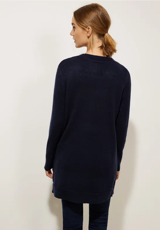 Basic Cardigan mit Taschen deep blue