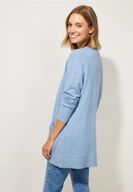 Basic Cardigan mit Taschen feather blue melange