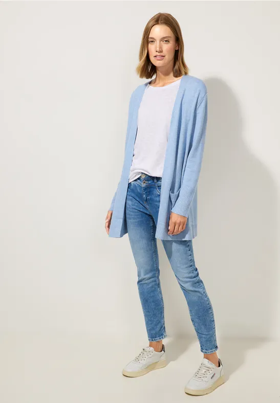 Basic Cardigan mit Taschen feather blue melange