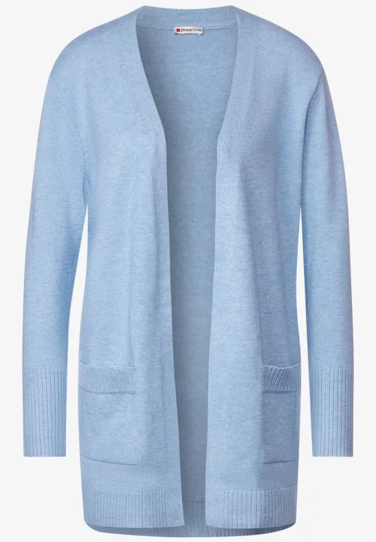 Basic Cardigan mit Taschen feather blue melange