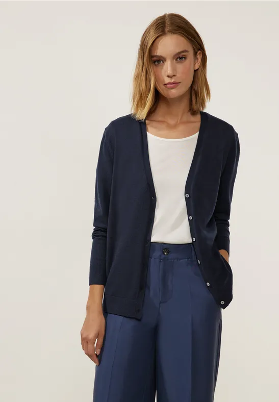 Cardigan mit V-Ausschnitt deep blue
