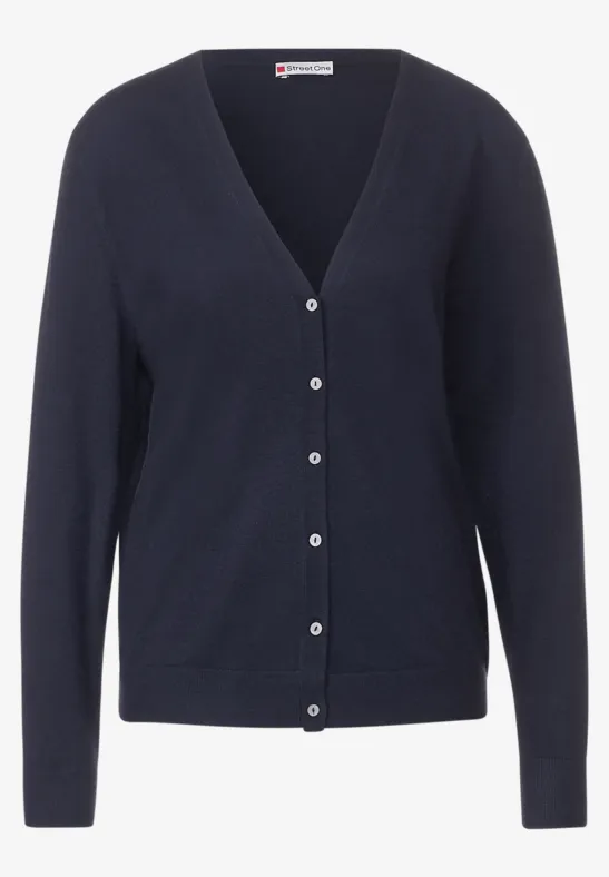 Cardigan mit V-Ausschnitt deep blue
