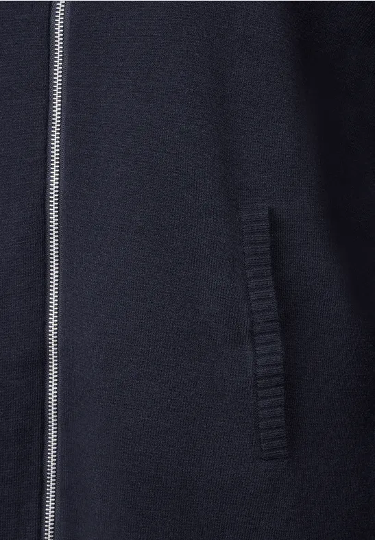 Zipper Troyer Strickjacke deep blue