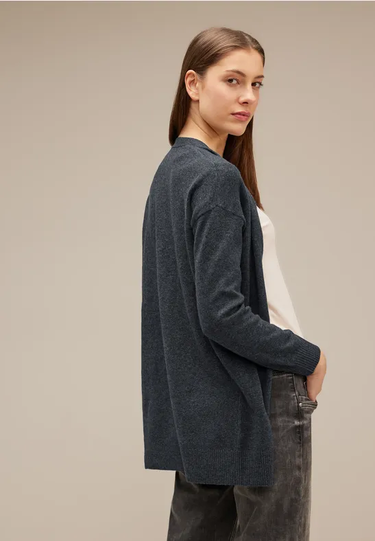 Offener Strickcardigan knit carbon grey melange