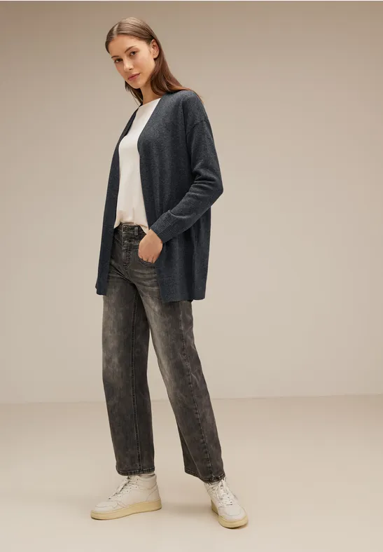 Offener Strickcardigan knit carbon grey melange