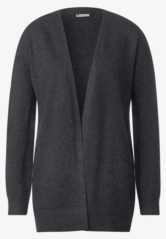 Offener Strickcardigan knit carbon grey melange