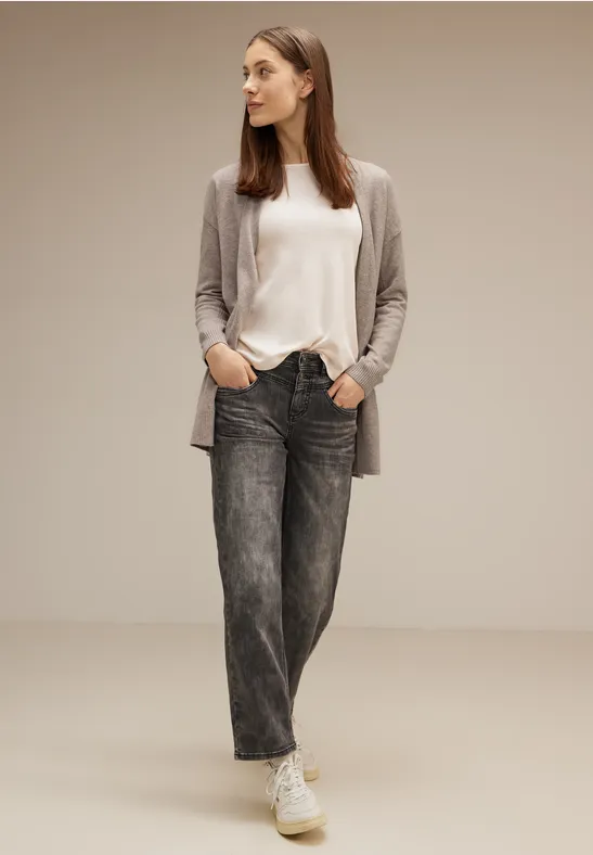 Offener Strickcardigan whisper mocca melange