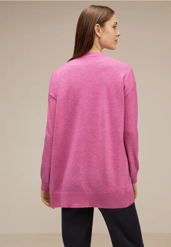 Offener Strickcardigan cozy pink melange