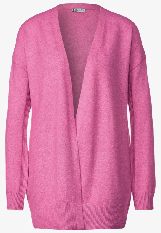 Offener Strickcardigan cozy pink melange