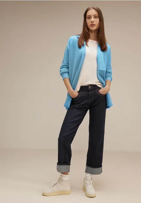 Offener Strickcardigan light aquamarine blue mel.