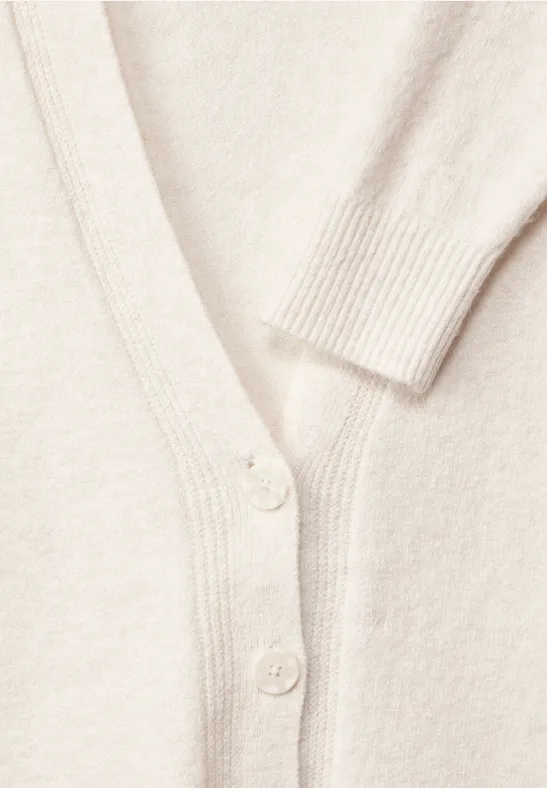 Cardigan mit Knopfleiste cream white melange