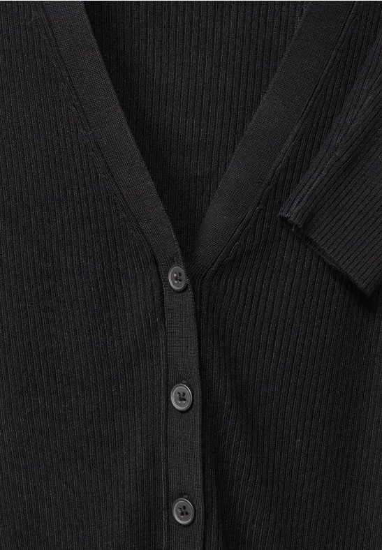 Cardigan mit Ripp Struktur Black