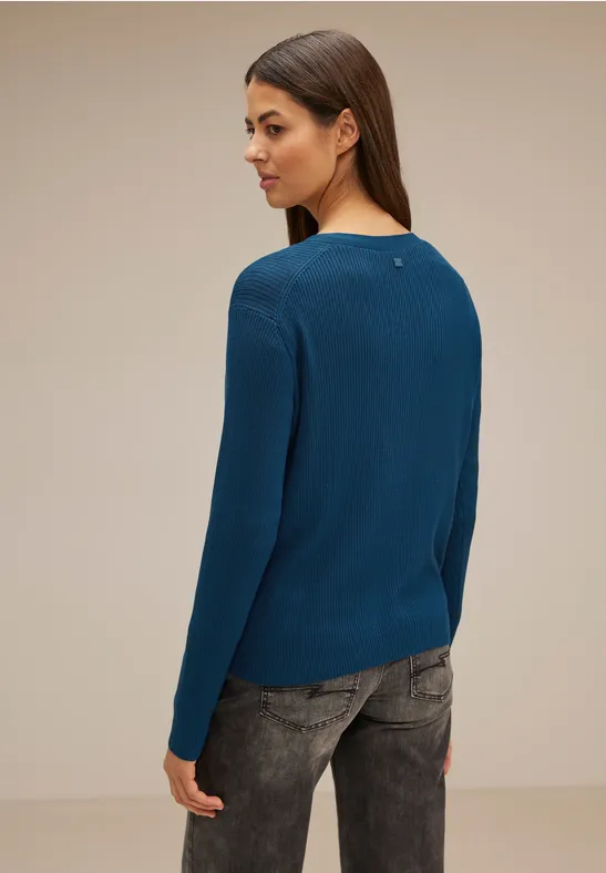 Cardigan mit Ripp Struktur atlantic blue