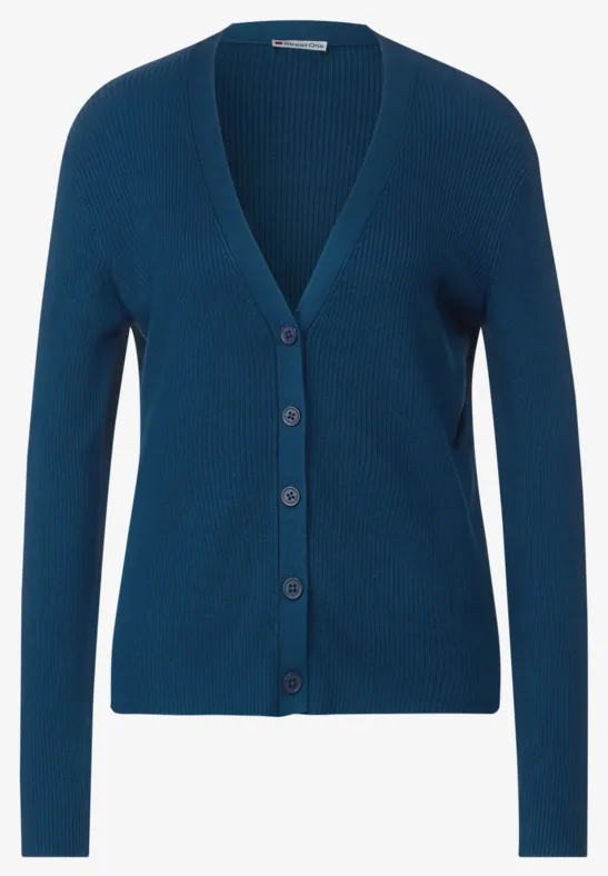 Cardigan mit Ripp Struktur atlantic blue
