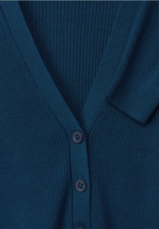 Cardigan mit Ripp Struktur atlantic blue