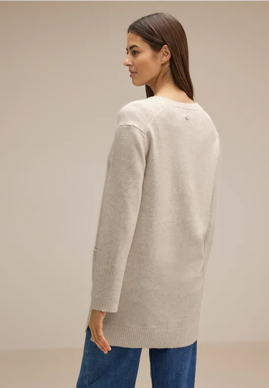 Long Cardigan whisper cream melange