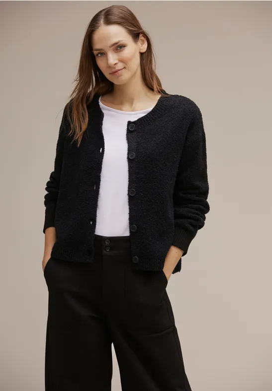 Bouclé Cardigan Black