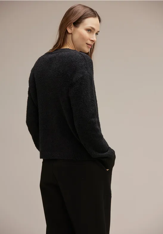 Bouclé Cardigan Black