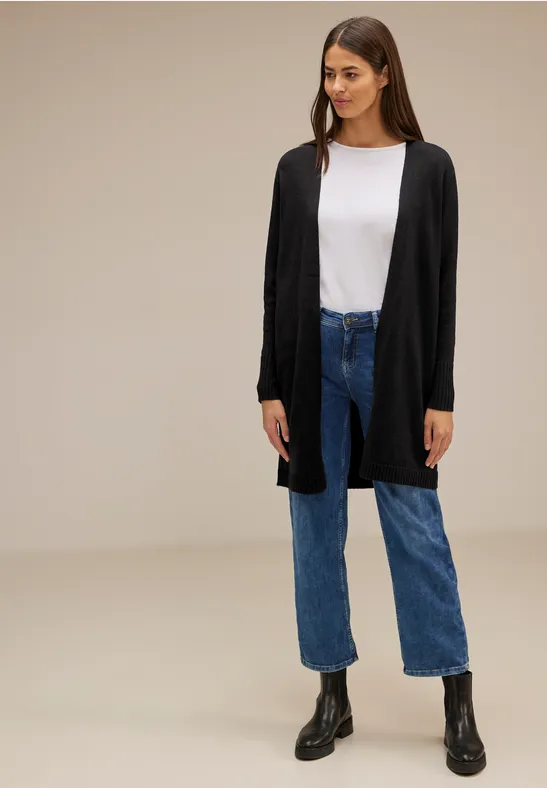 Offener Long Cardigan Black