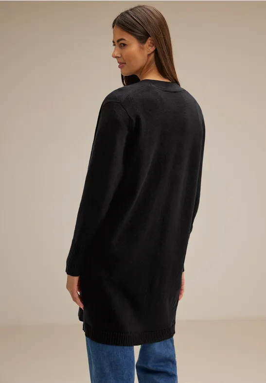 Offener Long Cardigan Black