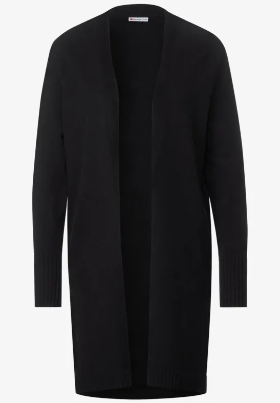 Offener Long Cardigan Black