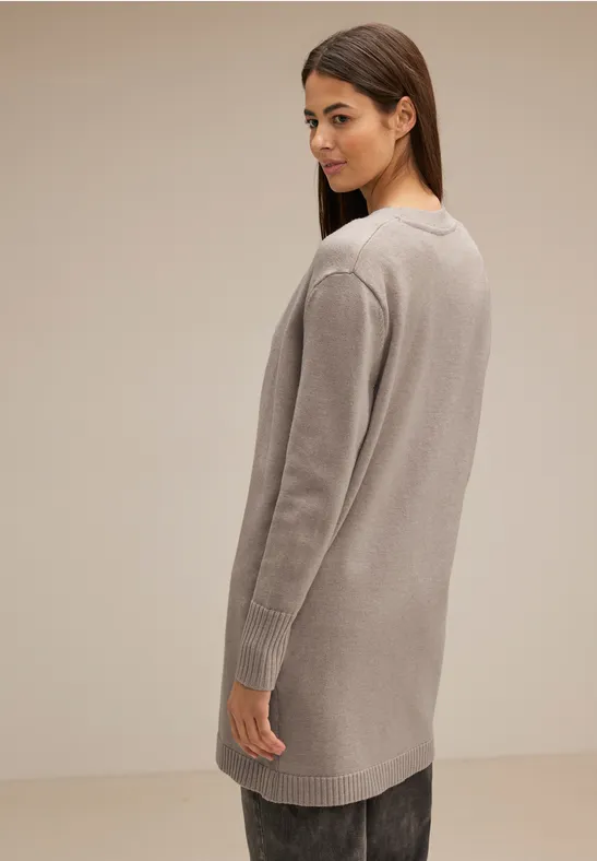 Offener Long Cardigan whisper mocca melange