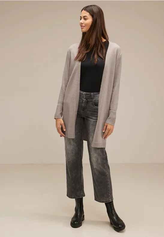 Offener Long Cardigan whisper mocca melange