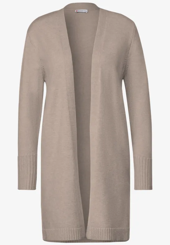 Offener Long Cardigan whisper mocca melange