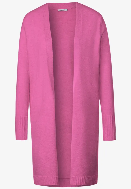 Offener Long Cardigan cozy pink melange
