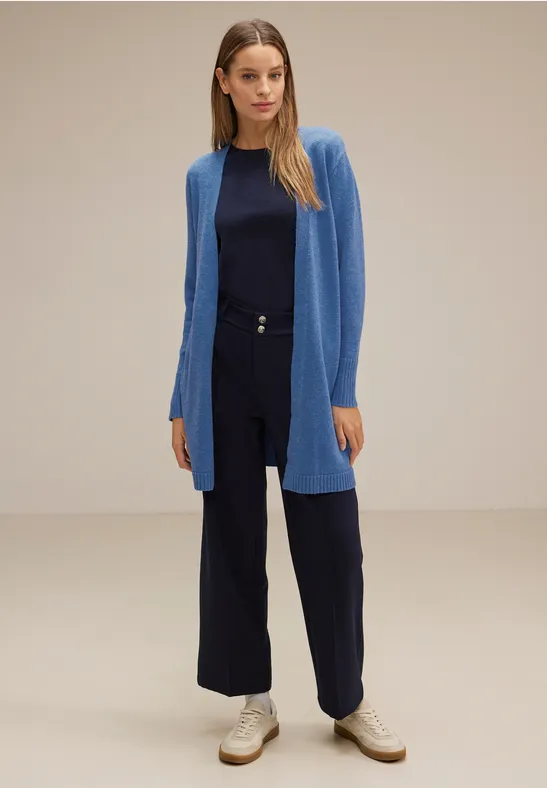 Offener Long Cardigan intense gentle blue melange