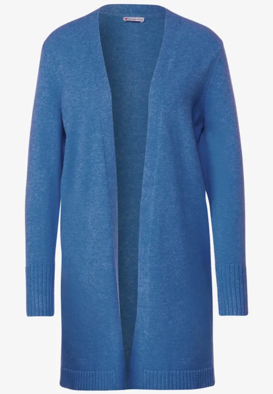 Offener Long Cardigan intense gentle blue melange