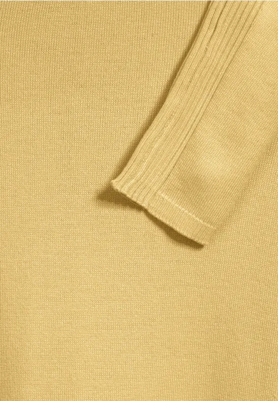 Long cardigan en maille fine buttercup yellow