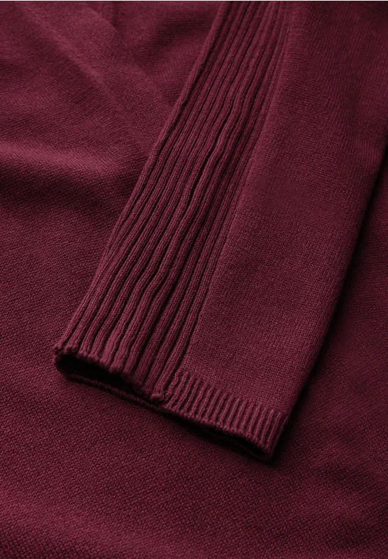Langer Cardigan dark cherry red