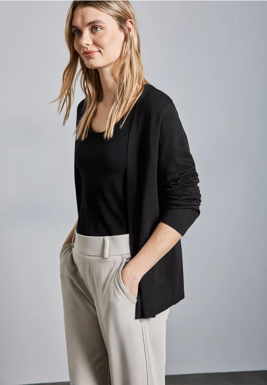 Offener Cardigan Black