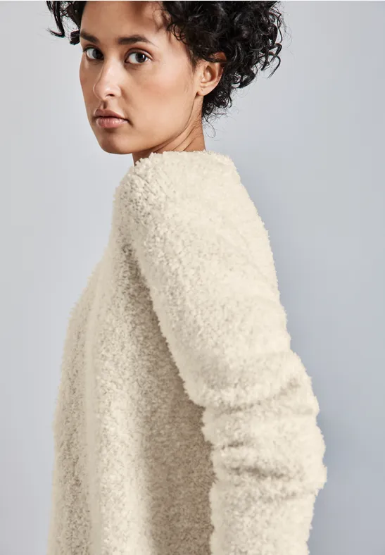 Cardigan mit Effektgarn soft beige