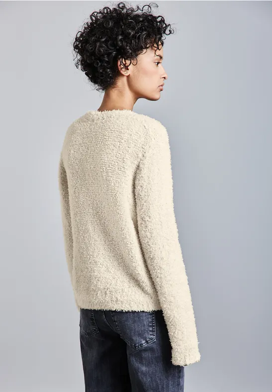 Cardigan mit Effektgarn soft beige