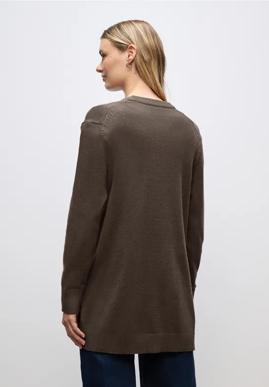 Open Cosy vest dark nomad brown mel.