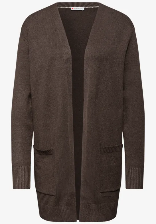 Open Cosy vest dark nomad brown mel.