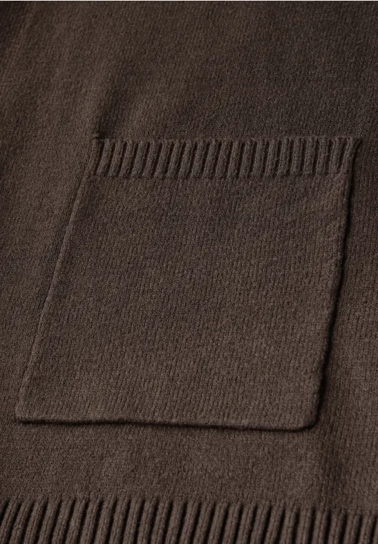 Open Cosy vest dark nomad brown mel.