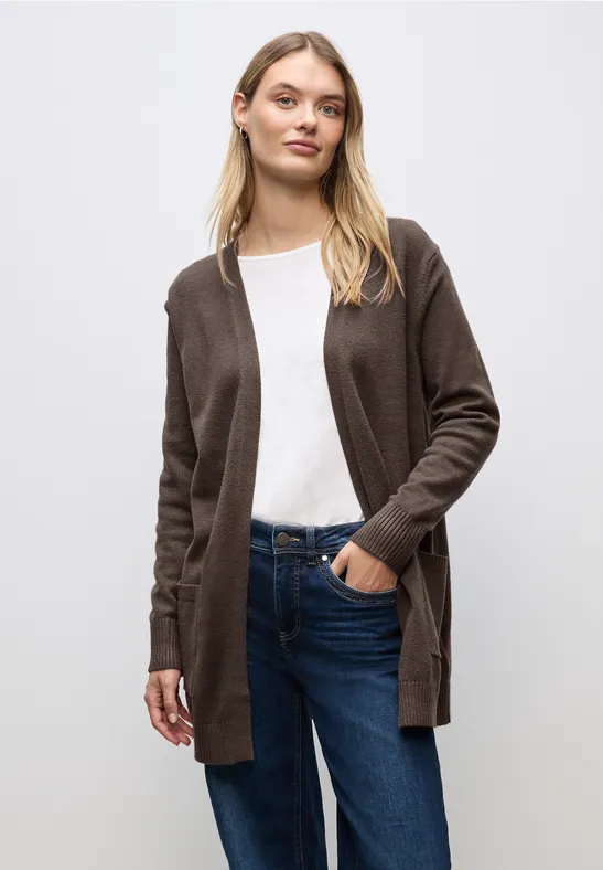 Open Cosy vest dark nomad brown mel.