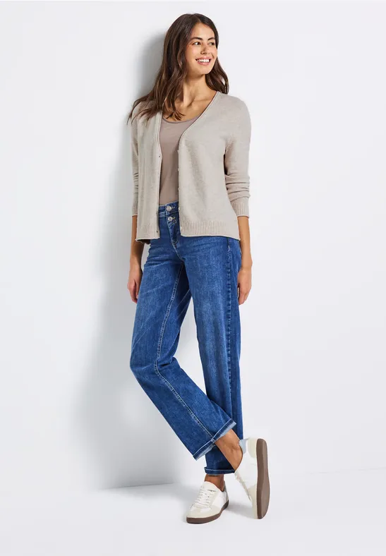 Kurzer Cardigan tusk cream mel.