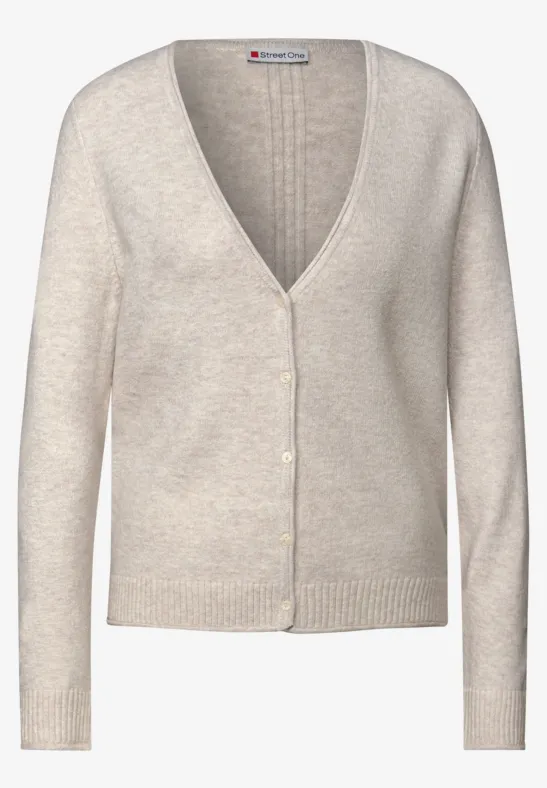 Kurzer Cardigan tusk cream mel.
