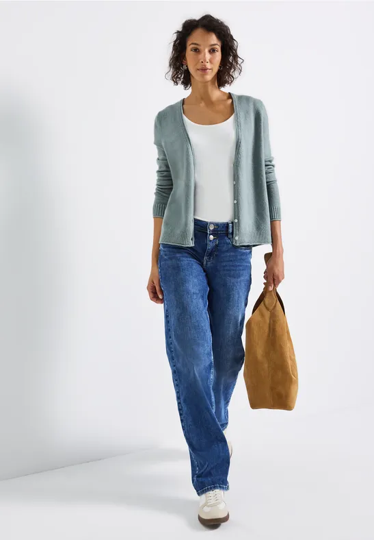 Kurzer Cardigan nile blue mel.