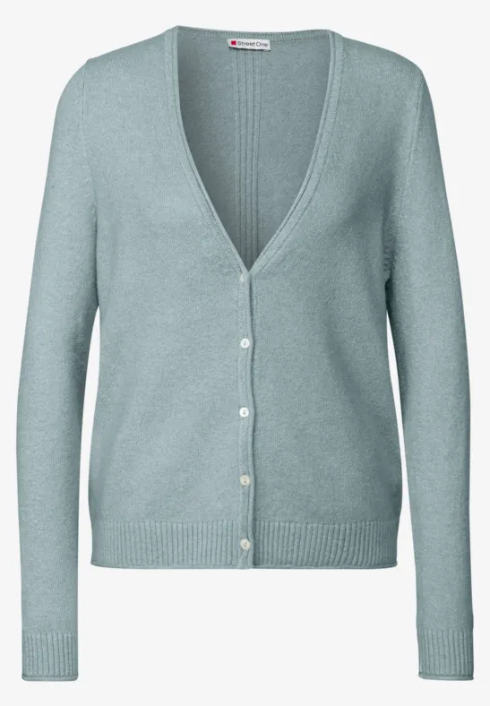 Kurzer Cardigan nile blue mel.