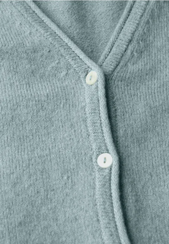 Kurzer Cardigan nile blue mel.
